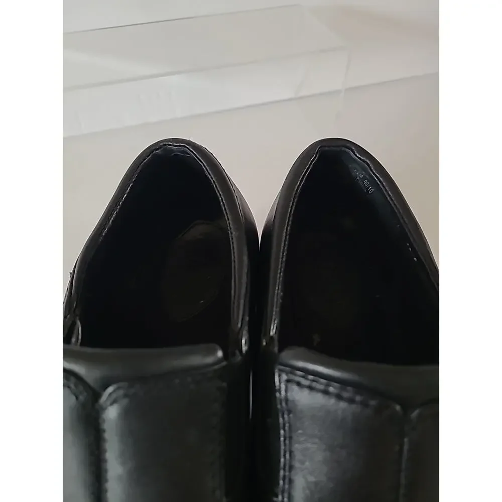 Clarks Wasteland WMS SZ 7.5 M Shoes Loafer Black Leather Side Zip Comfort FLAW